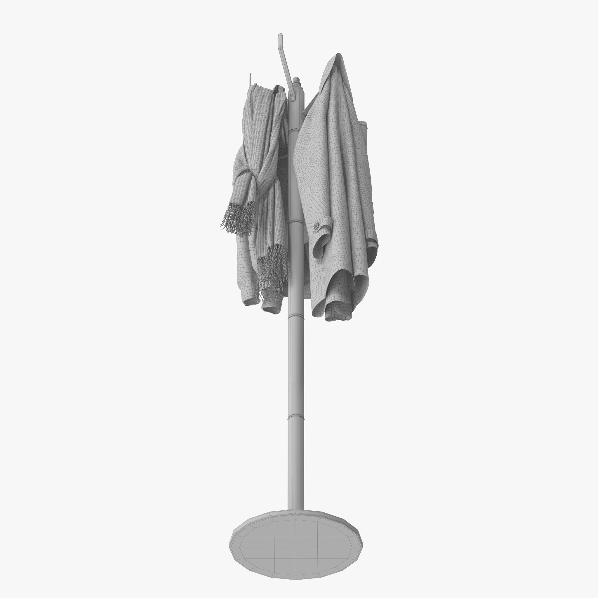 Coat Rack Gold 3D model_19