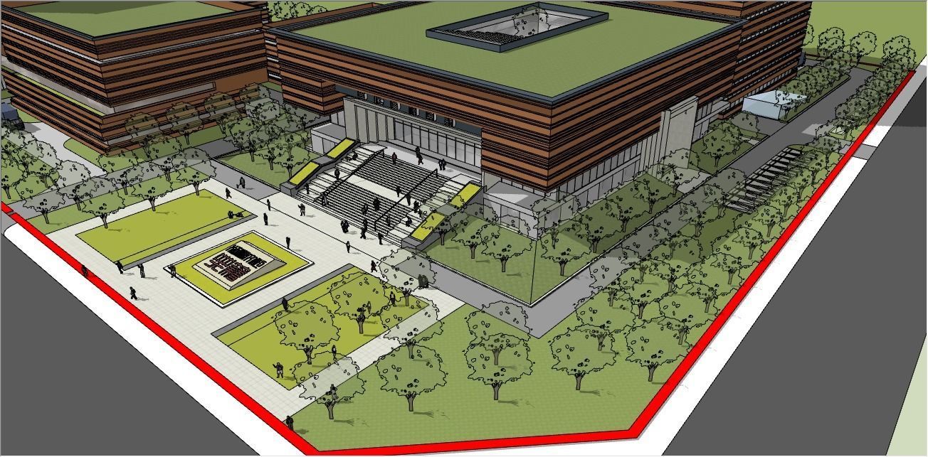 SU model of modern office Qinghai Provincial Archives 3D model_2