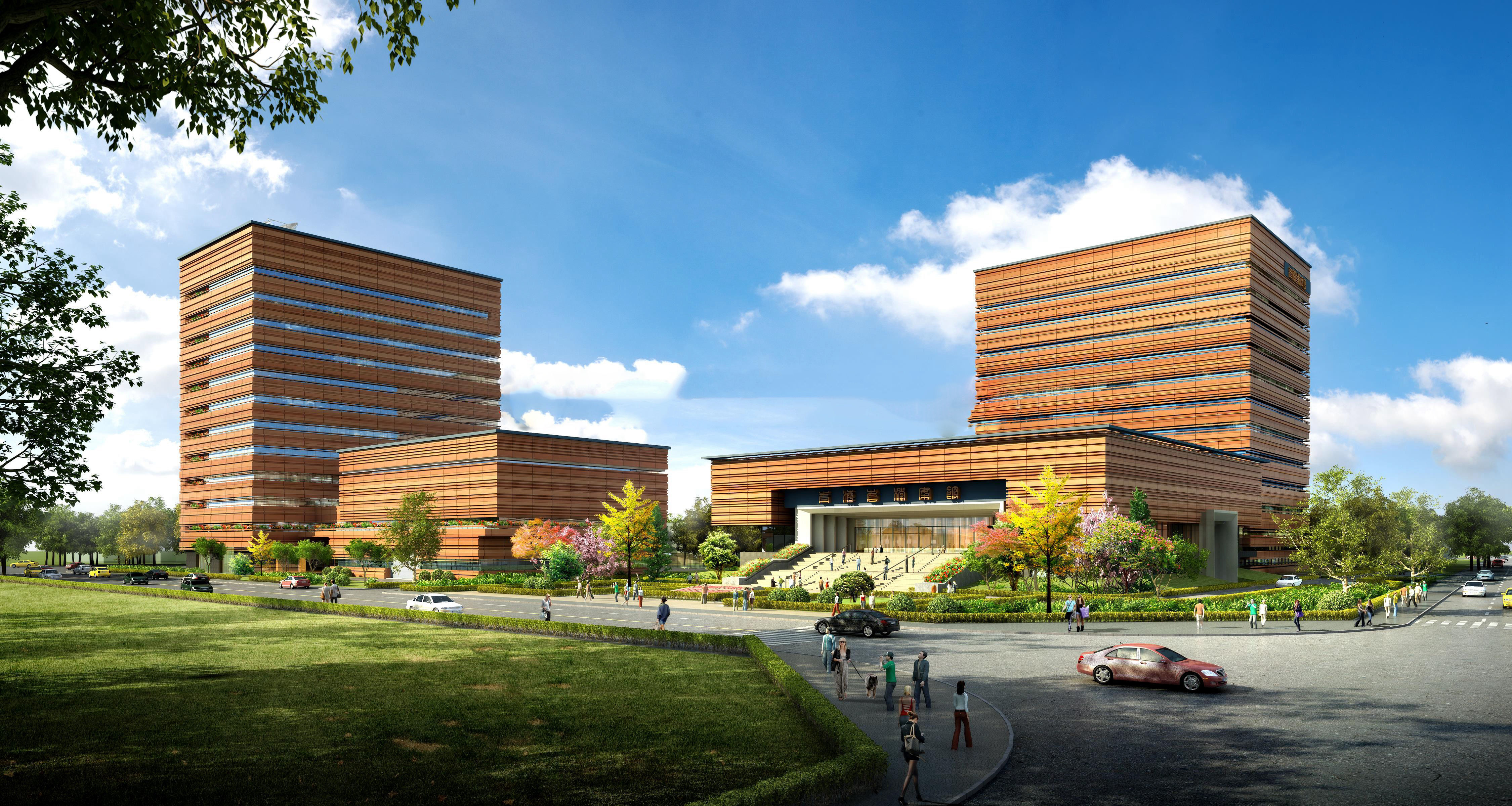 SU model of modern office Qinghai Provincial Archives 3D model_5