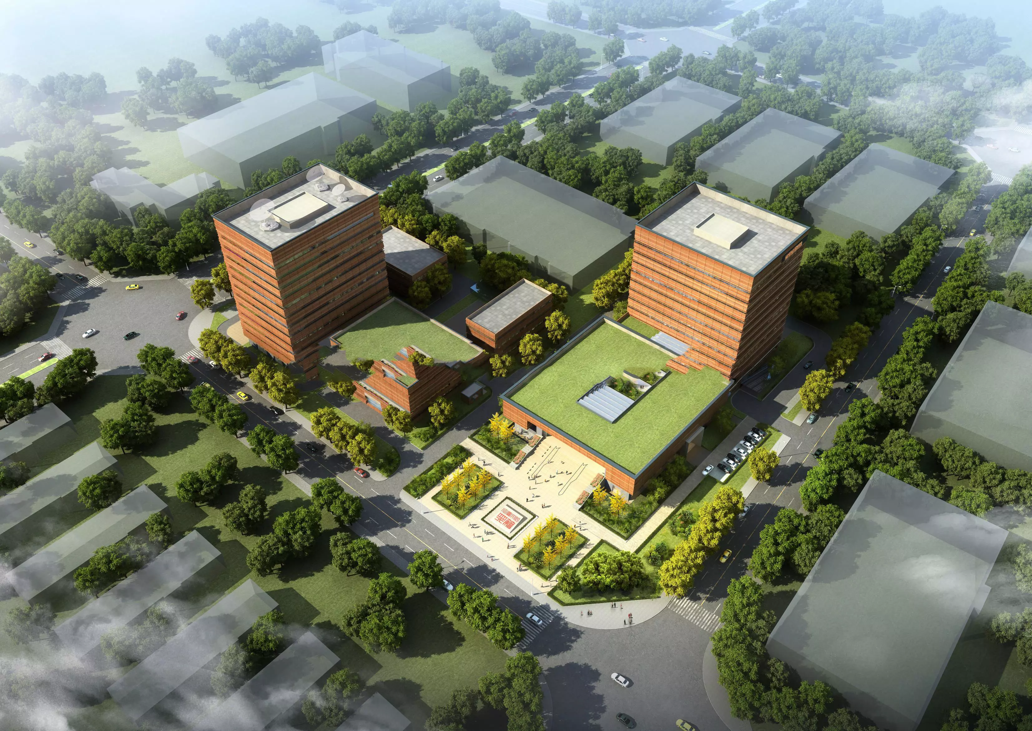 SU model of modern office Qinghai Provincial Archives 3D model_0