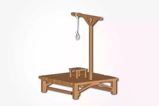Wooden Hanging Gibbet  3D model