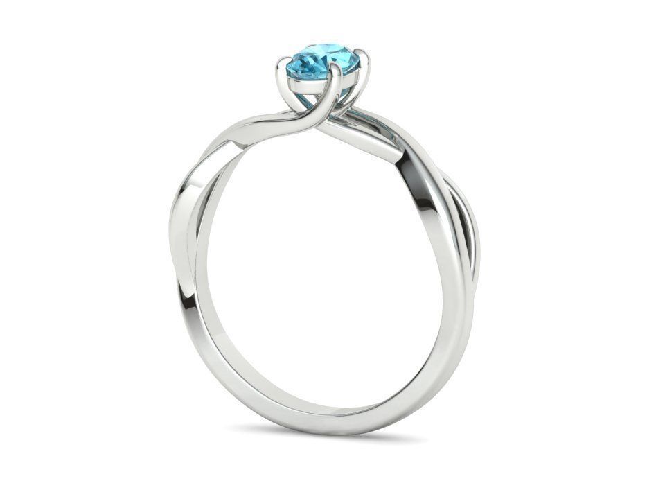 Oval Stone 6x4 Solitaire Ring Trellis Ring 3Dmodel 3D print model_34