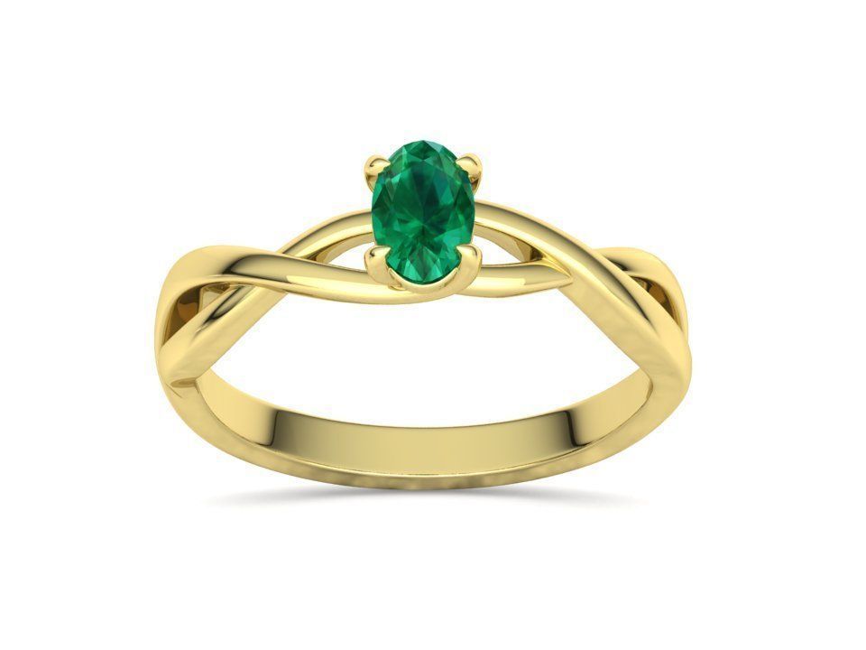 Oval Stone 6x4 Solitaire Ring Trellis Ring 3Dmodel 3D print model_21