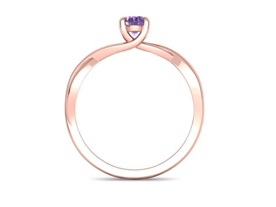 Oval Stone 6x4 Solitaire Ring Trellis Ring 3Dmodel 3D print model_26