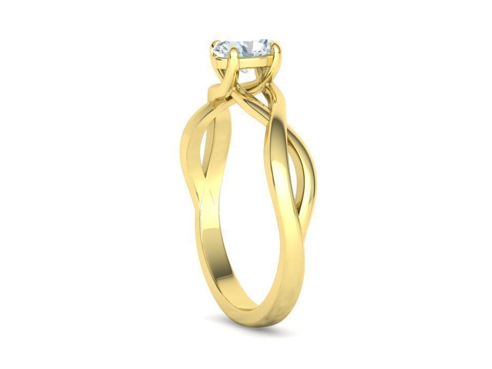 Oval Stone 6x4 Solitaire Ring Trellis Ring 3Dmodel 3D print model_36