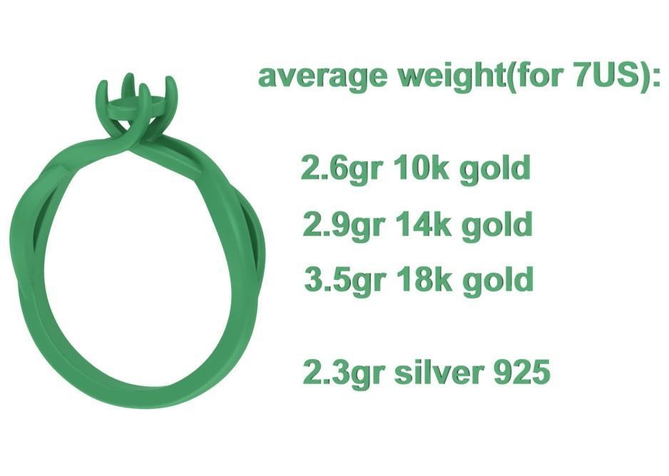 Oval Stone 6x4 Solitaire Ring Trellis Ring 3Dmodel 3D print model_13