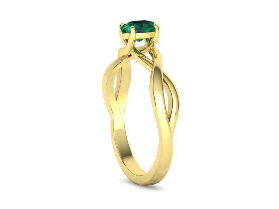 Oval Stone 6x4 Solitaire Ring Trellis Ring 3Dmodel 3D print model_39