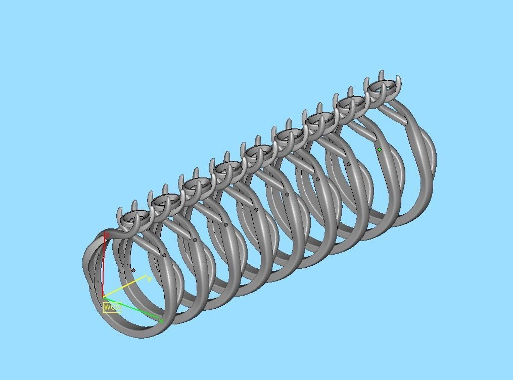 Oval Stone 6x4 Solitaire Ring Trellis Ring 3Dmodel 3D print model_46