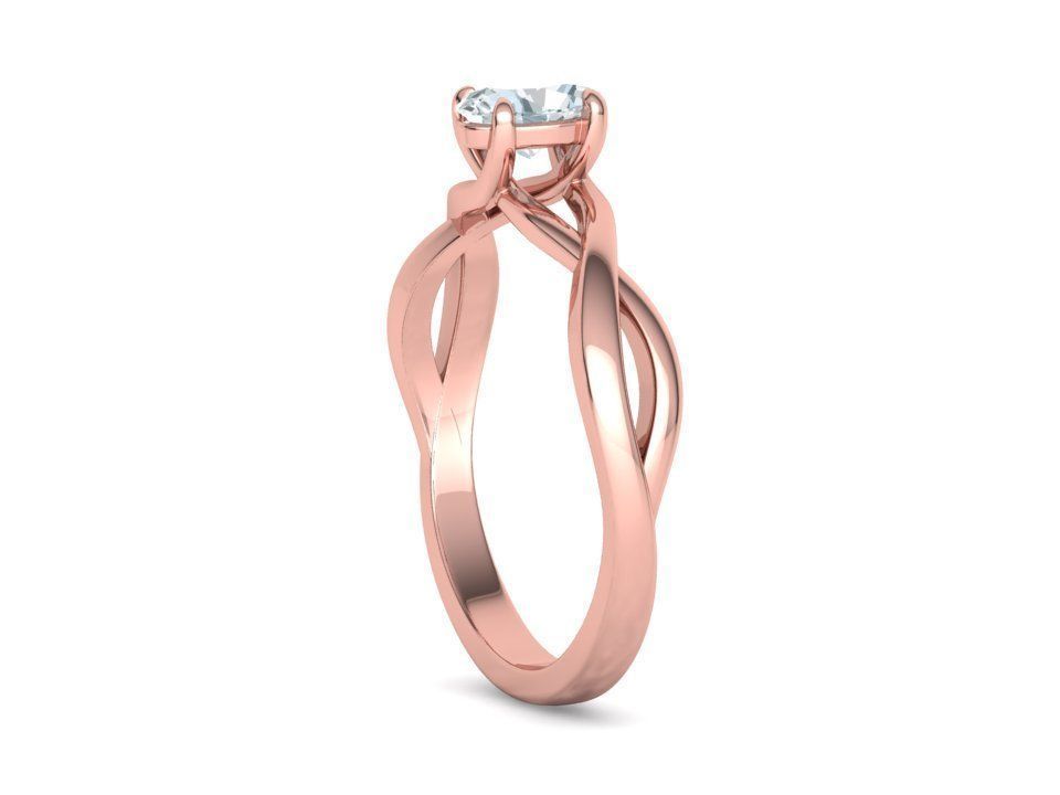 Oval Stone 6x4 Solitaire Ring Trellis Ring 3Dmodel 3D print model_35