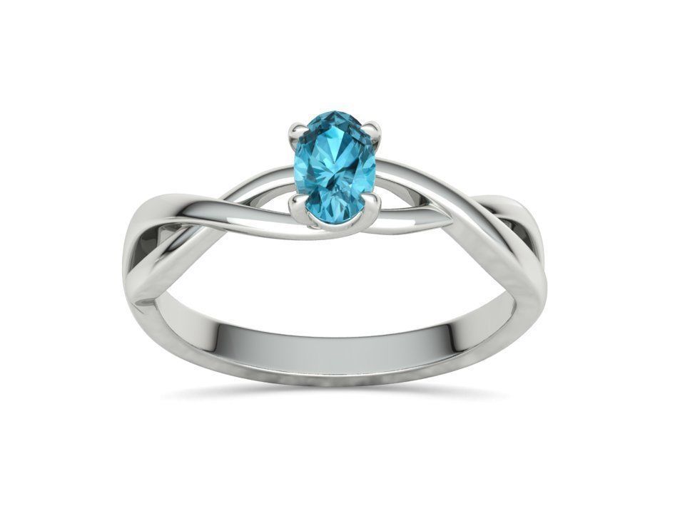 Oval Stone 6x4 Solitaire Ring Trellis Ring 3Dmodel 3D print model_22