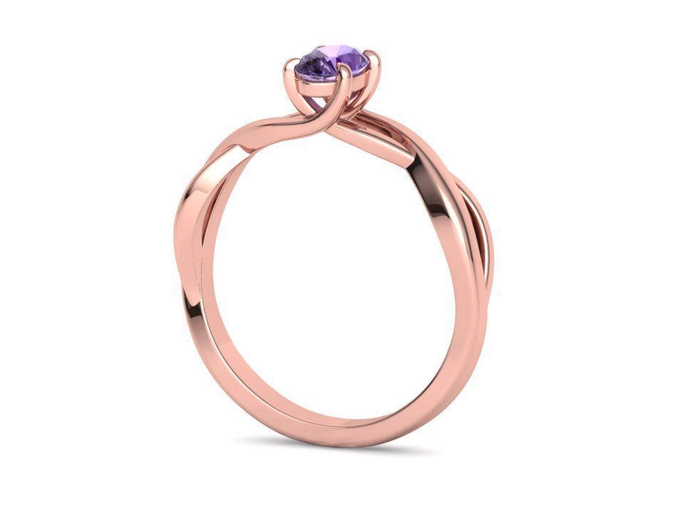 Oval Stone 6x4 Solitaire Ring Trellis Ring 3Dmodel 3D print model_32