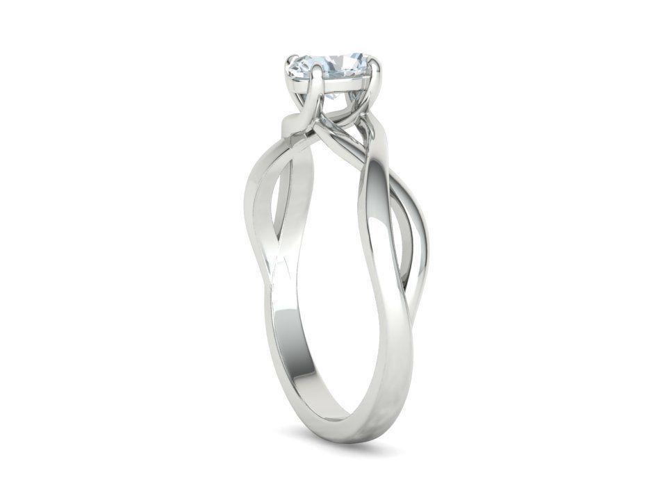 Oval Stone 6x4 Solitaire Ring Trellis Ring 3Dmodel 3D print model_37