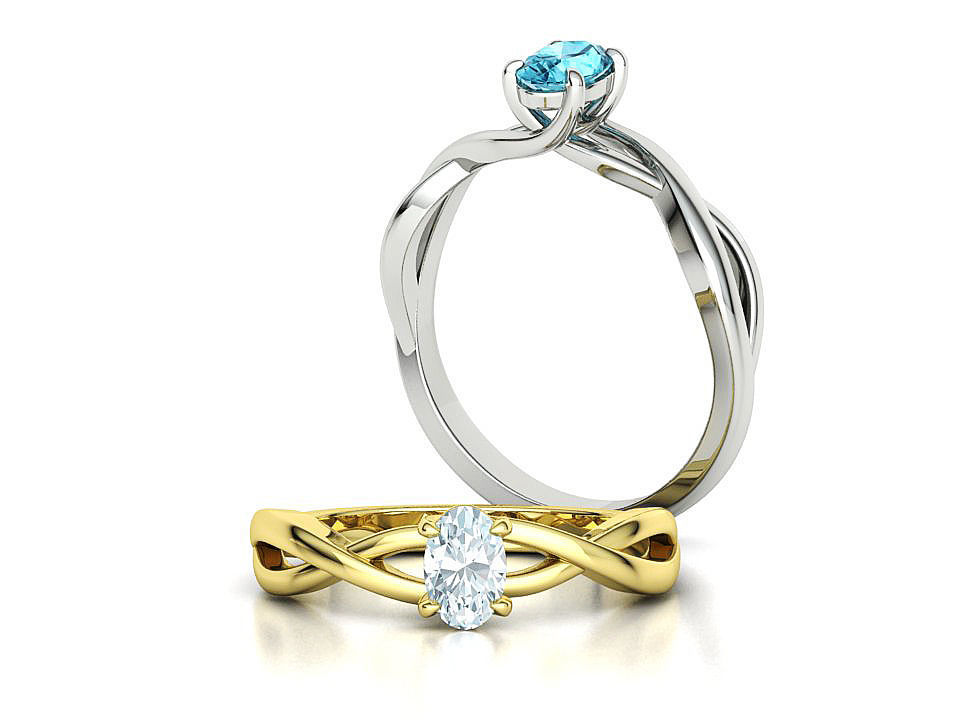 Oval Stone 6x4 Solitaire Ring Trellis Ring 3Dmodel 3D print model_2