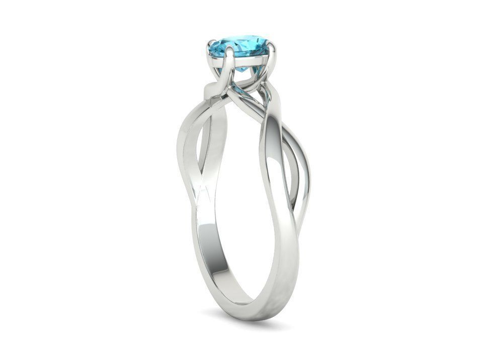 Oval Stone 6x4 Solitaire Ring Trellis Ring 3Dmodel 3D print model_40