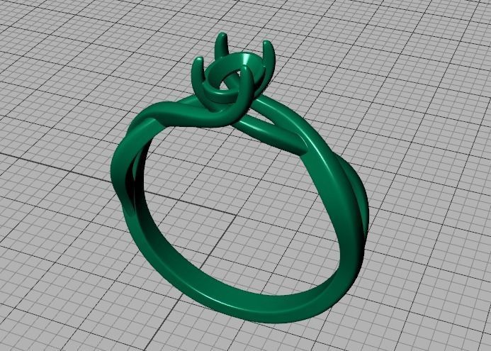 Oval Stone 6x4 Solitaire Ring Trellis Ring 3Dmodel 3D print model_11