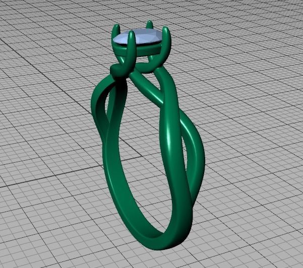 Oval Stone 6x4 Solitaire Ring Trellis Ring 3Dmodel 3D print model_45