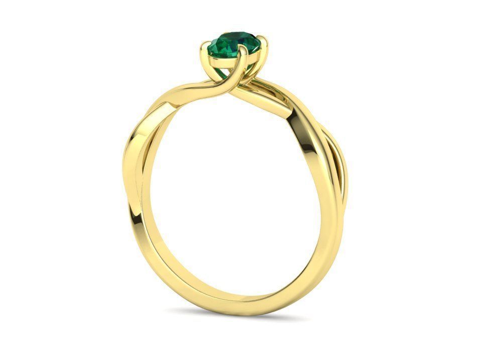 Oval Stone 6x4 Solitaire Ring Trellis Ring 3Dmodel 3D print model_33