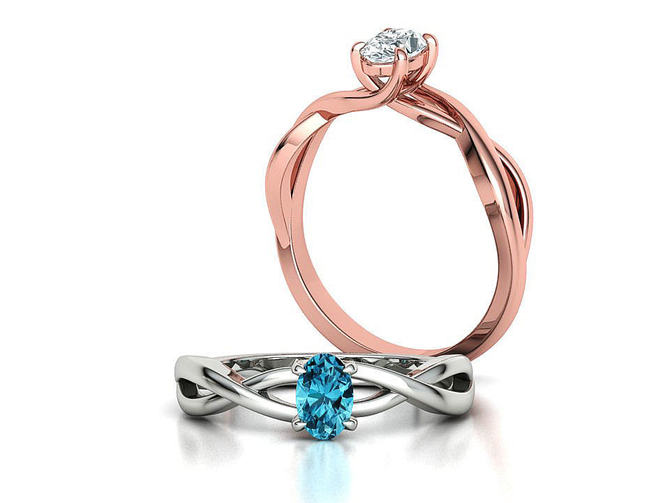 Oval Stone 6x4 Solitaire Ring Trellis Ring 3Dmodel 3D print model_3