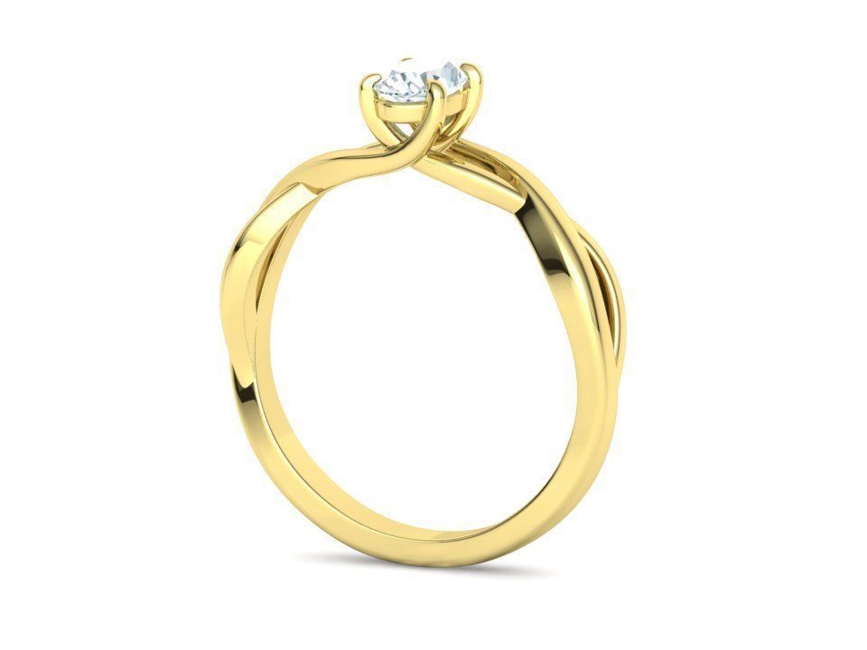 Oval Stone 6x4 Solitaire Ring Trellis Ring 3Dmodel 3D print model_30