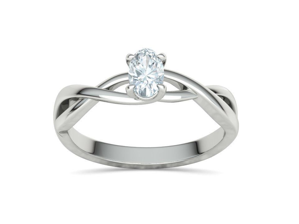 Oval Stone 6x4 Solitaire Ring Trellis Ring 3Dmodel 3D print model_19