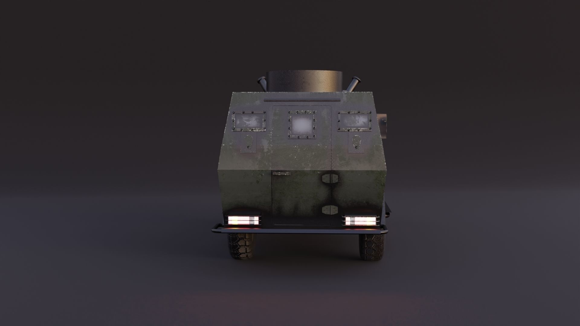AMZ Dzik 4x4 armer military vehicle Low-poly 3D model_9