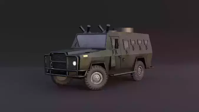 AMZ Dzik 4x4 armer military vehicle Low-poly 3D model