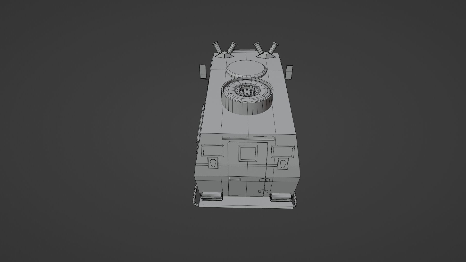 AMZ Dzik 4x4 armer military vehicle Low-poly 3D model_15