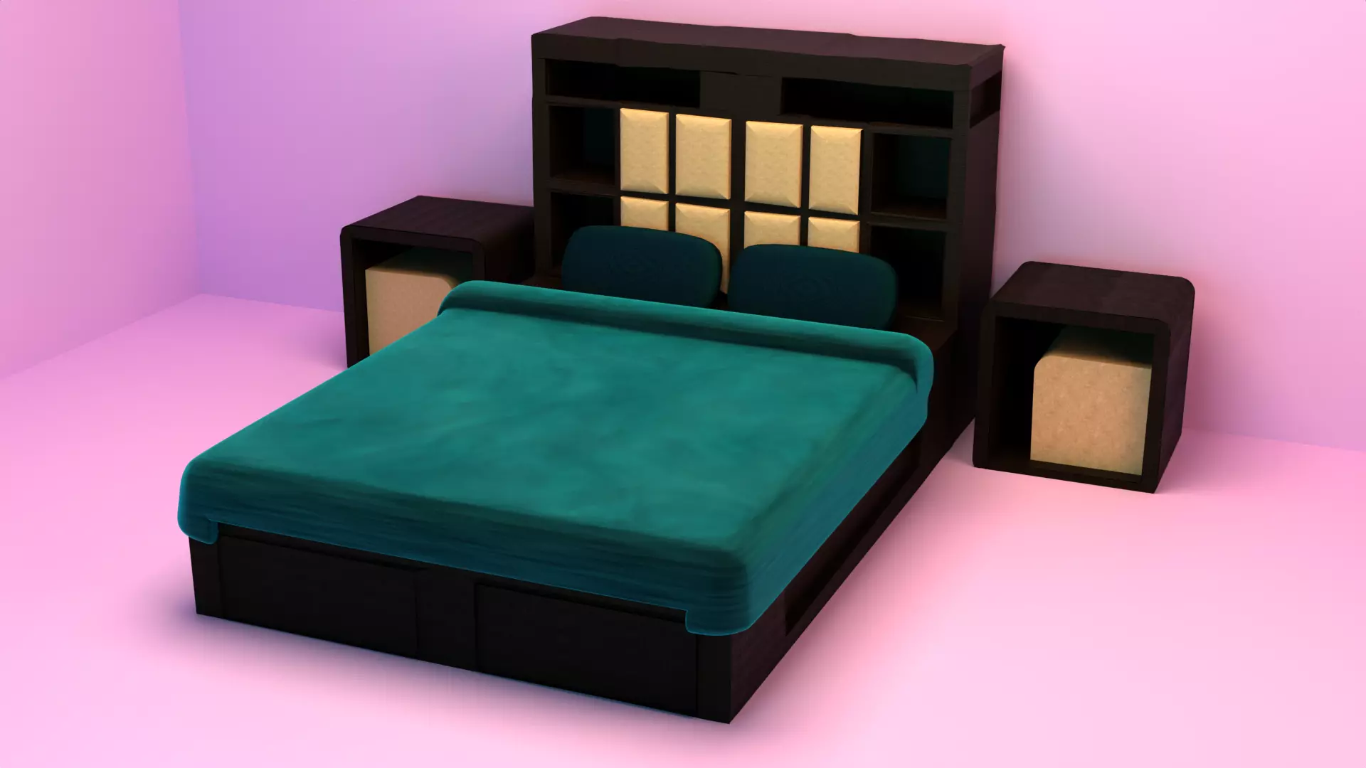 Bed 3d Model King size Bed for bedroom  3D model_0