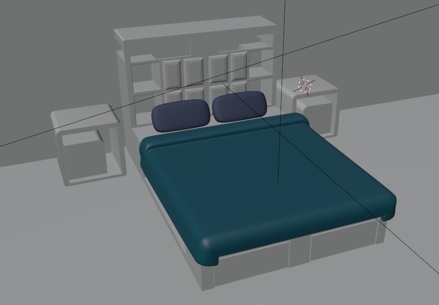 Bed 3d Model King size Bed for bedroom  3D model_2