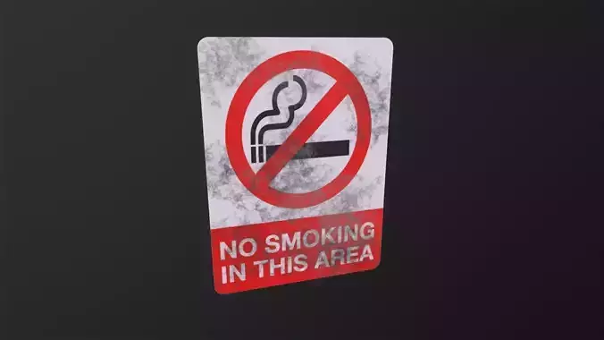 Plastic No Smoking Sign 3D Model