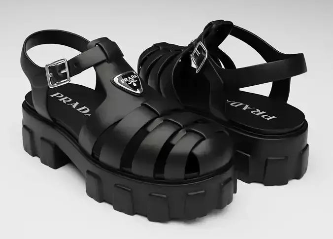 Sandals Prada on platform black