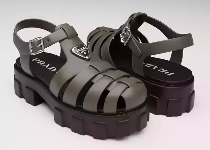 Sandals Prada on platform brown-black