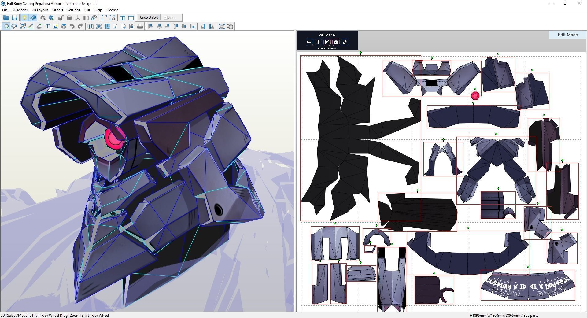 Svarog Honkai Star Rail template eva foam pepakura unfold 3D print model_2