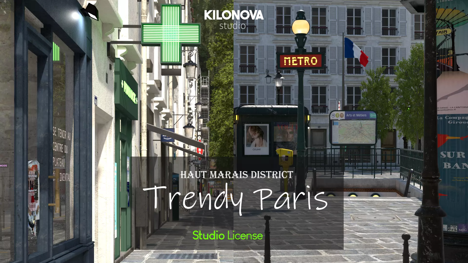 Paris Trendy Street and Place Bundle Studio license 3D model_0