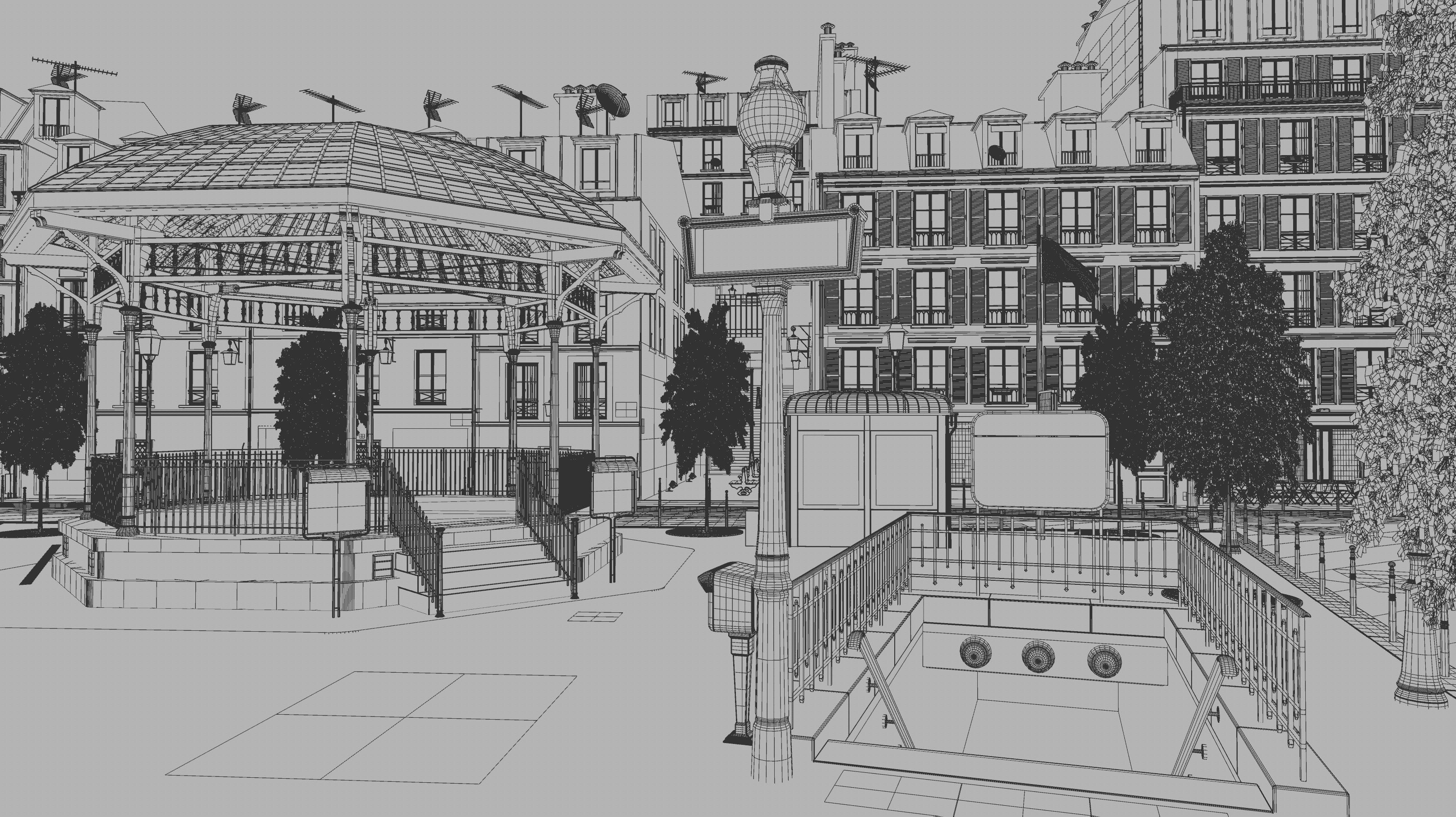 Paris Trendy Street and Place Bundle Studio license 3D model_35