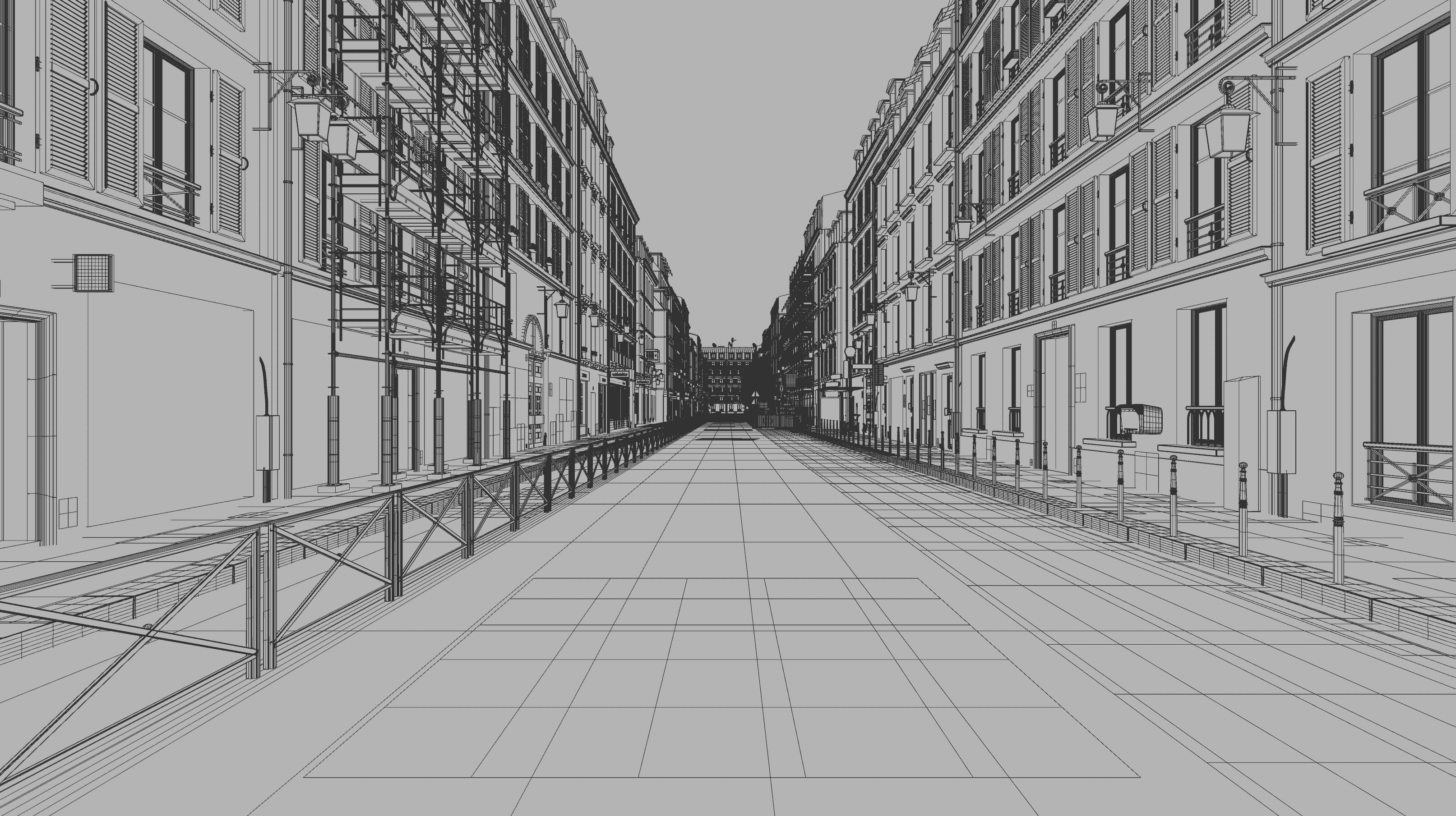 Paris Trendy Street and Place Bundle Studio license 3D model_36