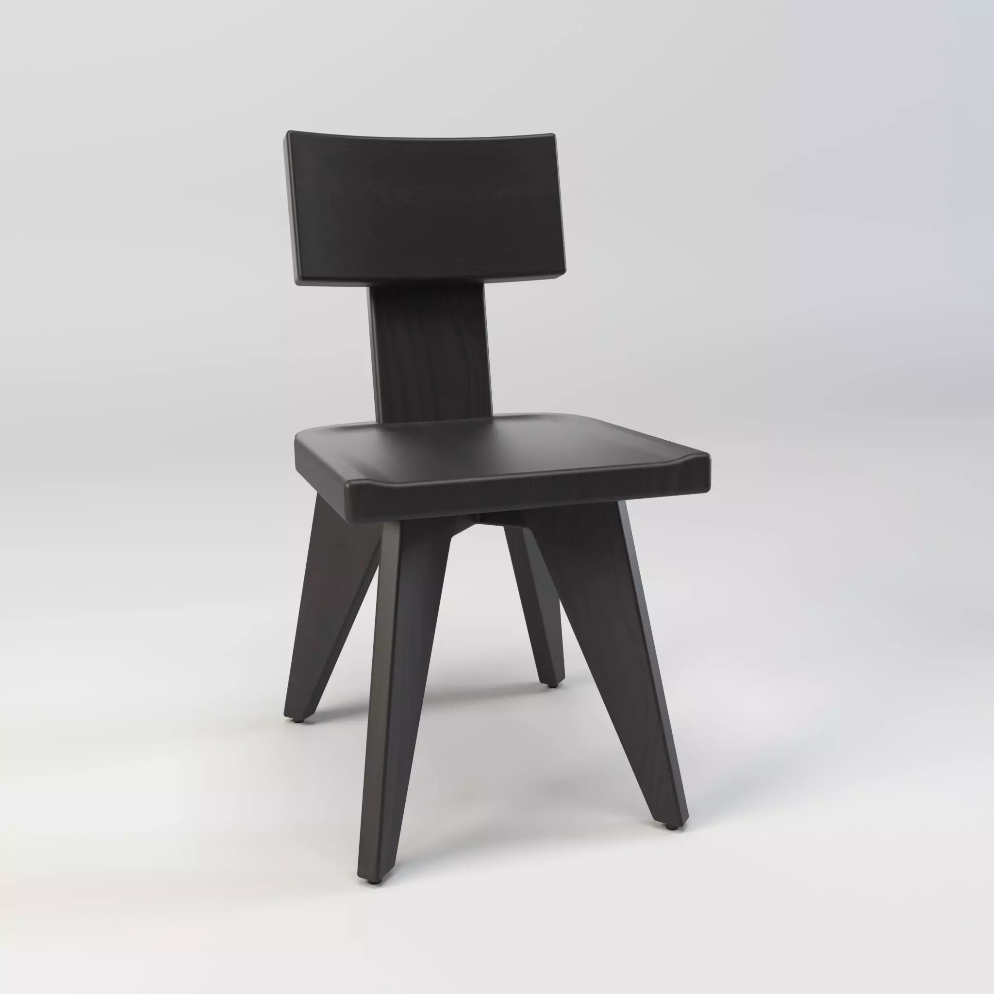Dining chair - Accent chair - Wooden chair Low-poly 3D model