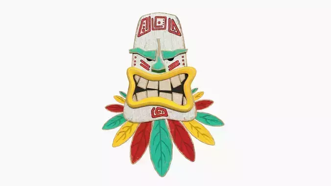 Tribal Mask H01 Colored - Costume Character Design Low-poly 3D model