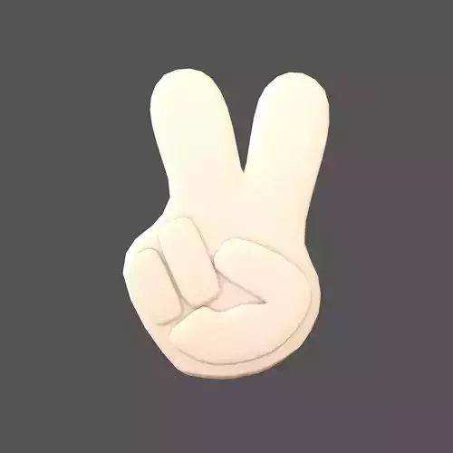 Winning Hand Symbol Glove v1 002 Low-poly 3D model