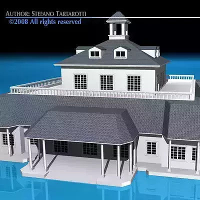 Clubhouse building with roof 3D model