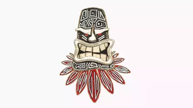 Tribal Mask H02 Black Red - Costume Character Design Low-poly 3D model