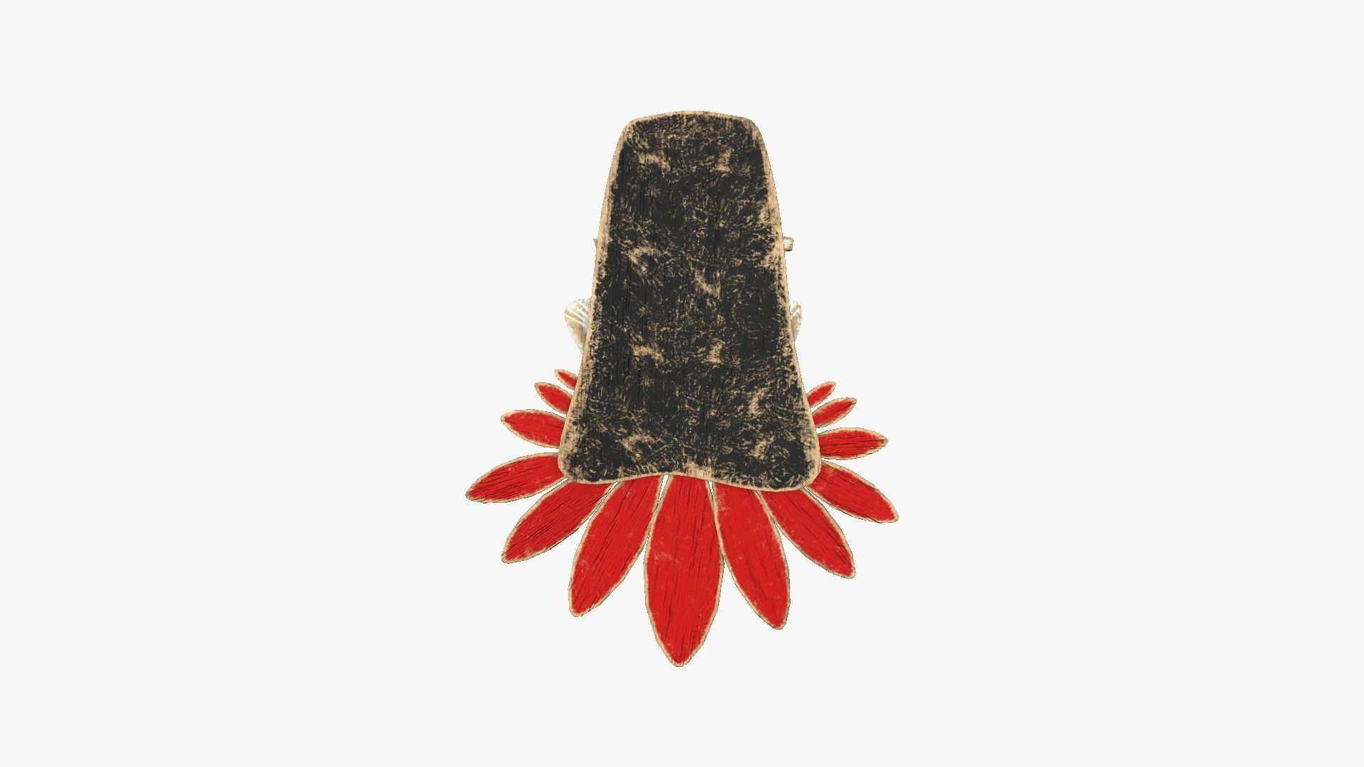 Tribal Mask H02 Black Red - Costume Character Design Low-poly 3D model_2