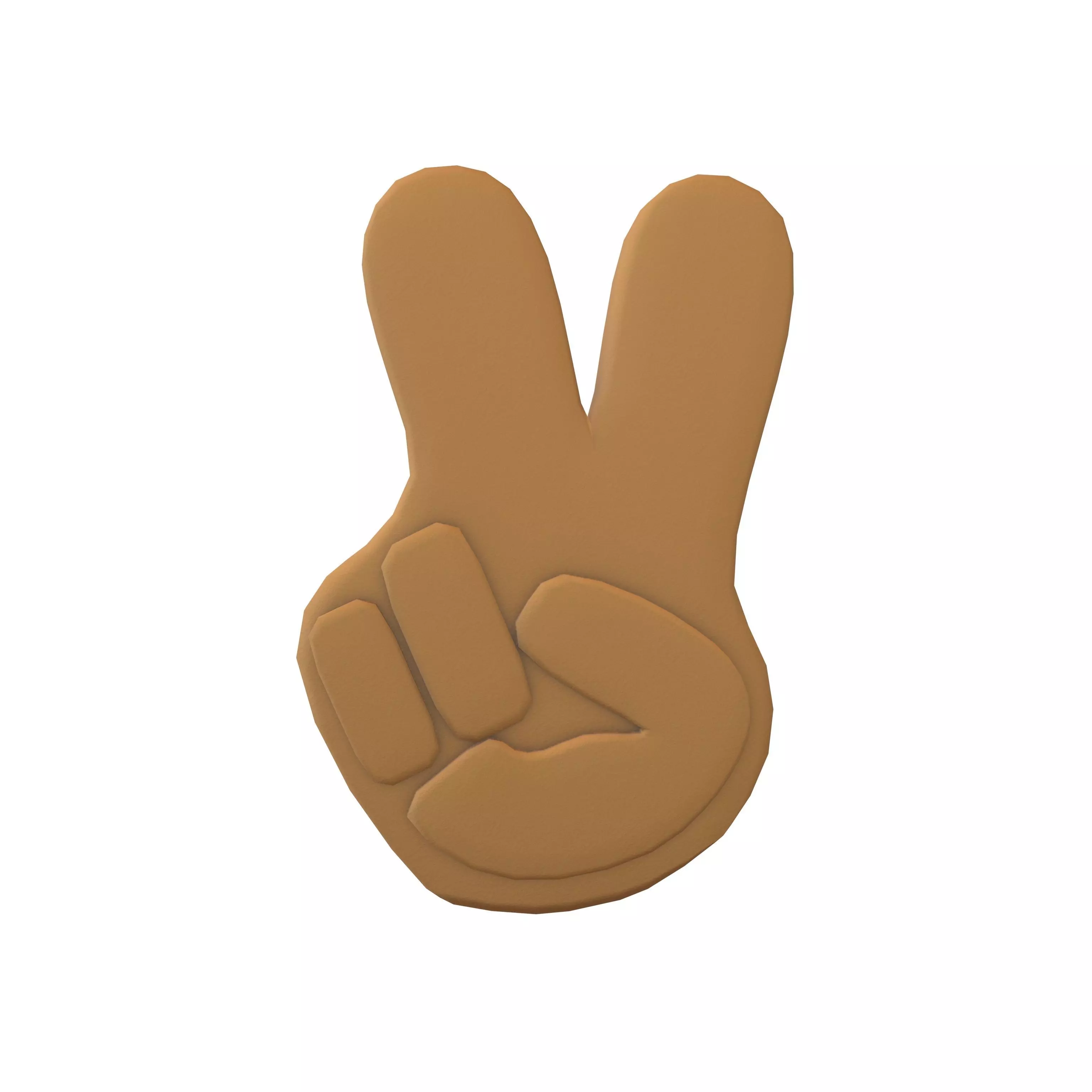 Winning Hand Symbol Glove v1 003 Low-poly 3D model
