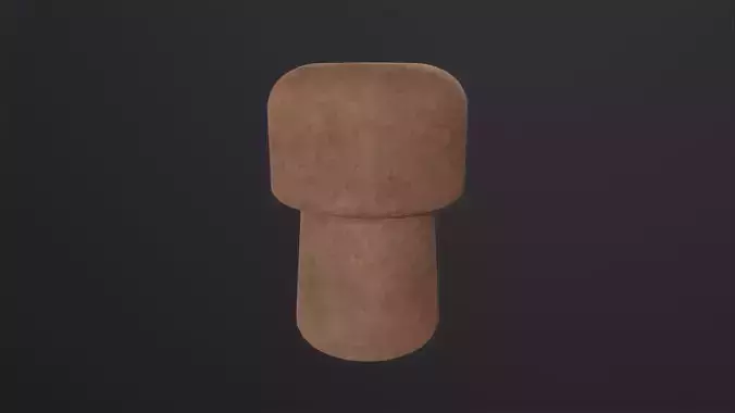 Champagne Cork 3D Model Low-poly 3D model