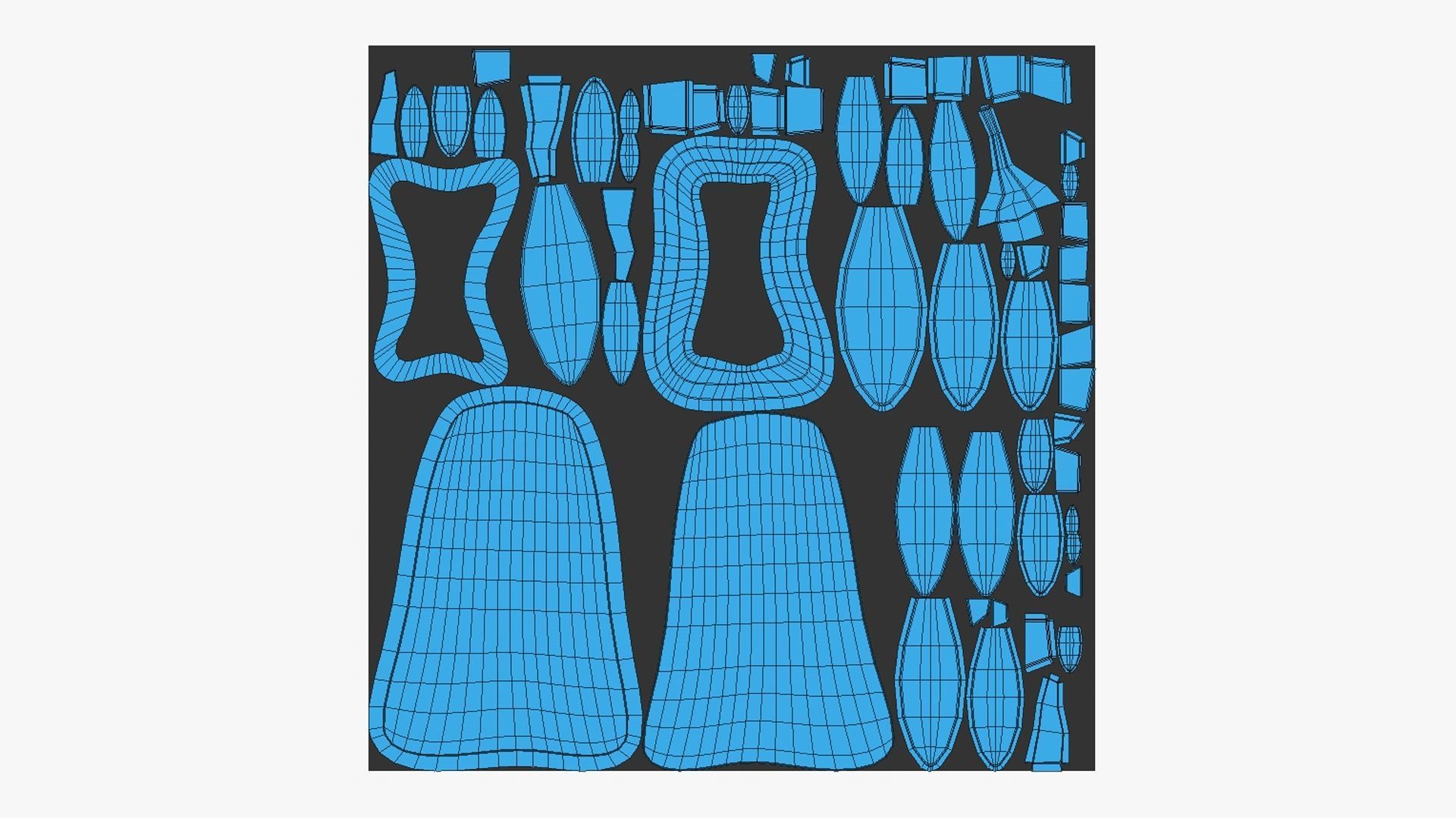 Tribal Mask H04 White Purple - Costume Character Design Low-poly 3D model_14