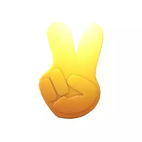 Winning Hand Symbol Glove v1 007 Low-poly 3D model
