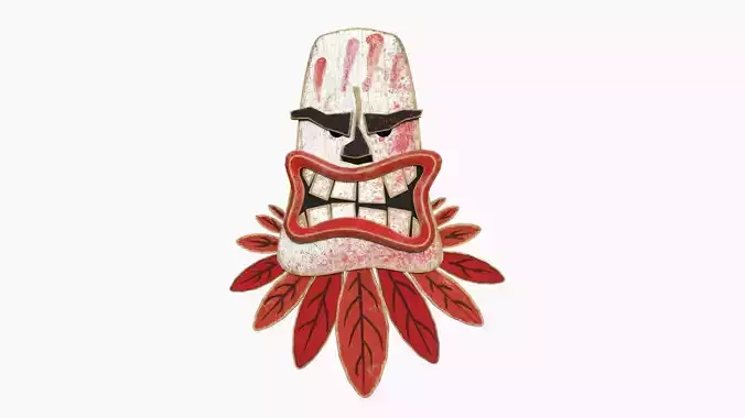 Tribal Mask H05 White Bloody - Costume Character Design Low-poly 3D model