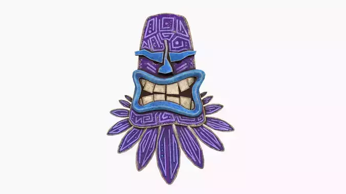 Tribal Mask H06 Blue Purple - Costume Character Design Low-poly 3D model