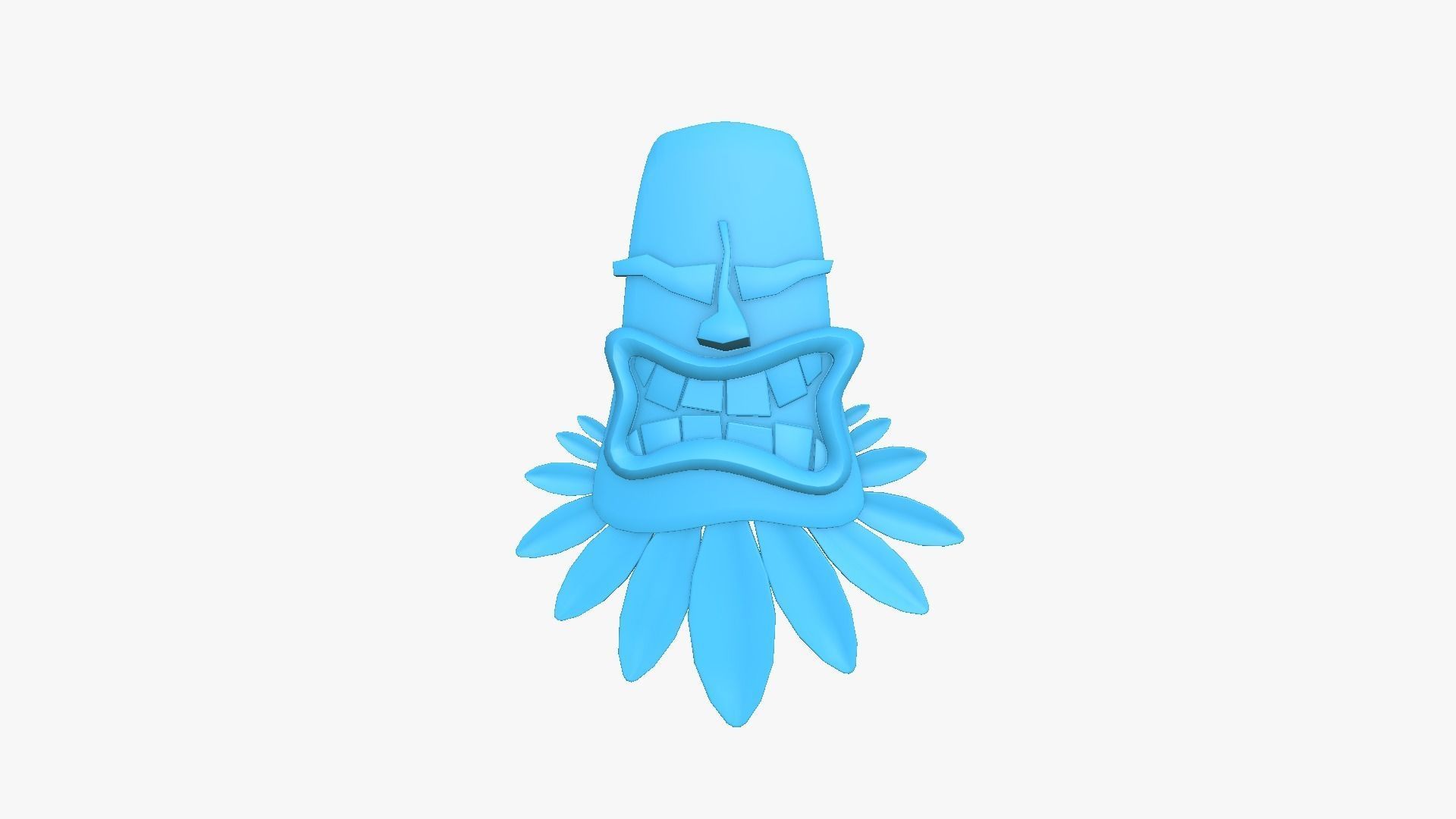 Tribal Mask H06 Blue Purple - Costume Character Design Low-poly 3D model_7