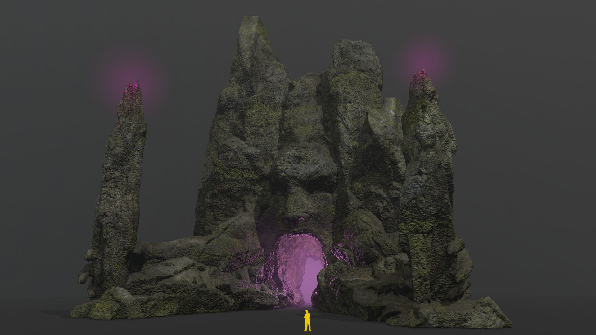 Rock  Gate Low-poly 3D model_1